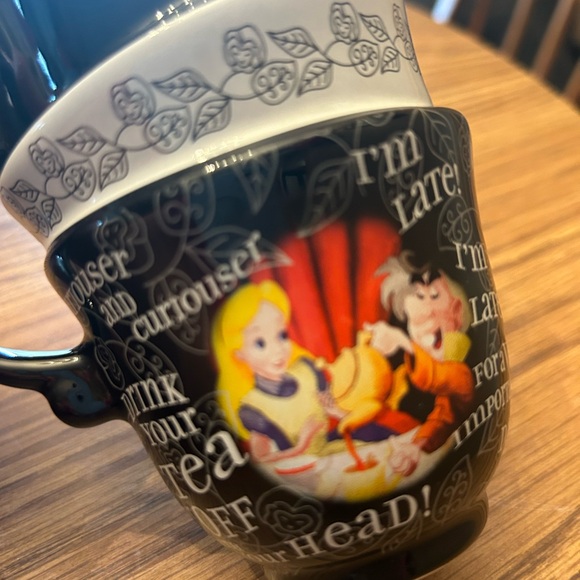 Disney Parks Mug Alice In Wonderland Coffee Mad Hatter Triple Stacked Tea Cup - Picture 4 of 9